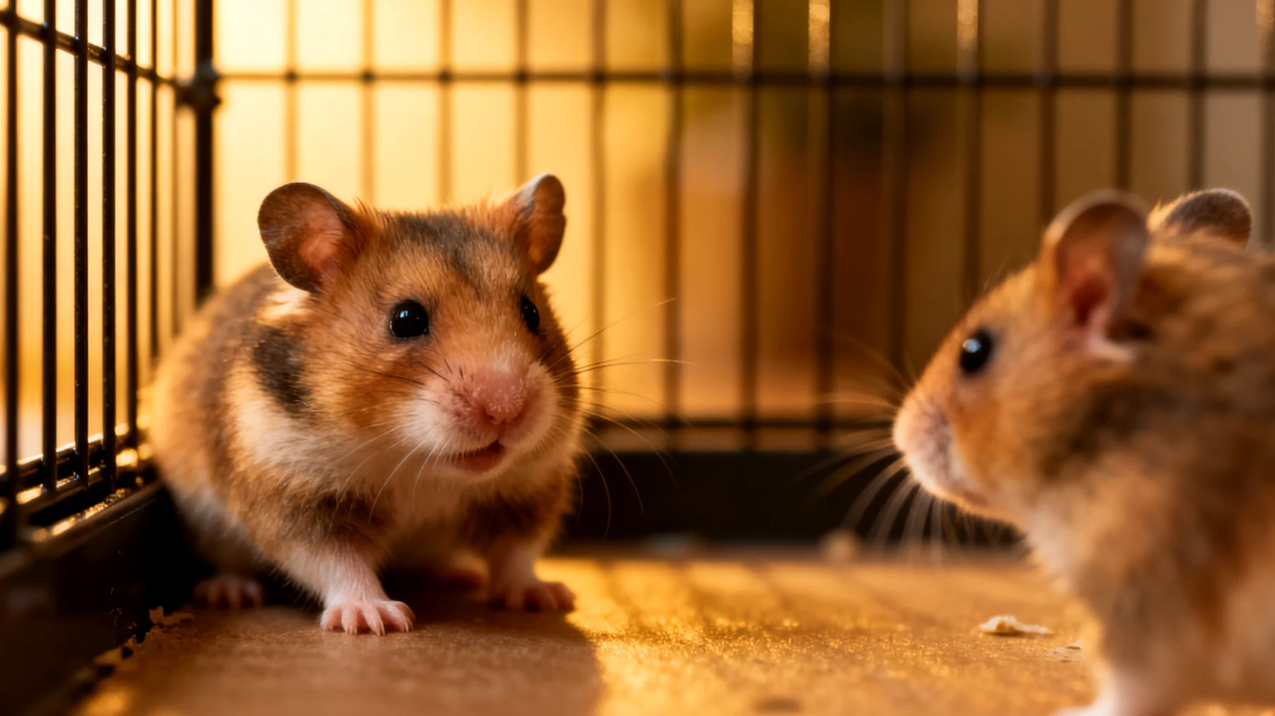Hamster sind Einzelgänger und können bei Zusammenführung mit anderen Tieren aggressiv reagieren oder starken Stress erleben, was das Training und die Verhaltensübungen extrem erschwert"