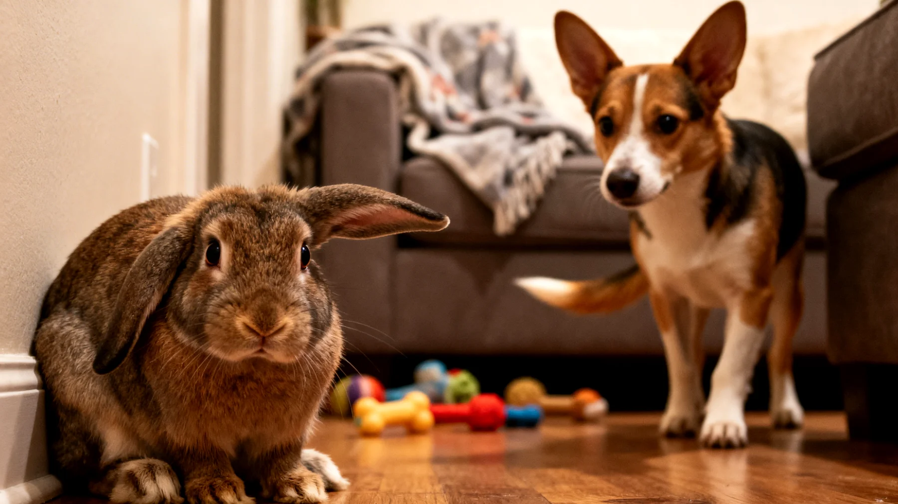 Kaninchen zeigen oft Aggressionen oder Stress beim Zusammenleben mit anderen Tieren im Haushalt, insbesondere wenn die Vergesellschaftung nicht richtig durchgeführt wurde oder die Tiere inkompatible Bedürfnisse haben"